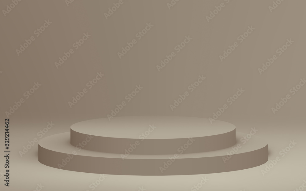3d brown cylinder podium minimal studio background. Abstract 3d geometric shape object illustration render. Display for cosmetic perfume fashion product. 3d brown cylinder podium minimal studio background. Abstract 3d geometric shape object illustration render. Display for cosmetic perfume fashion product.