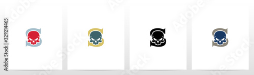  Skull On Letter Logo Design S