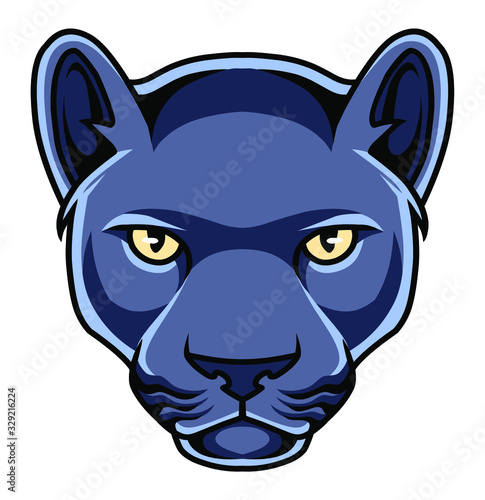 Black panther head mascot logo 