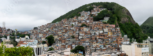 View of Brazilian Favela in Rio de Janeiro on a cloudy day. photo