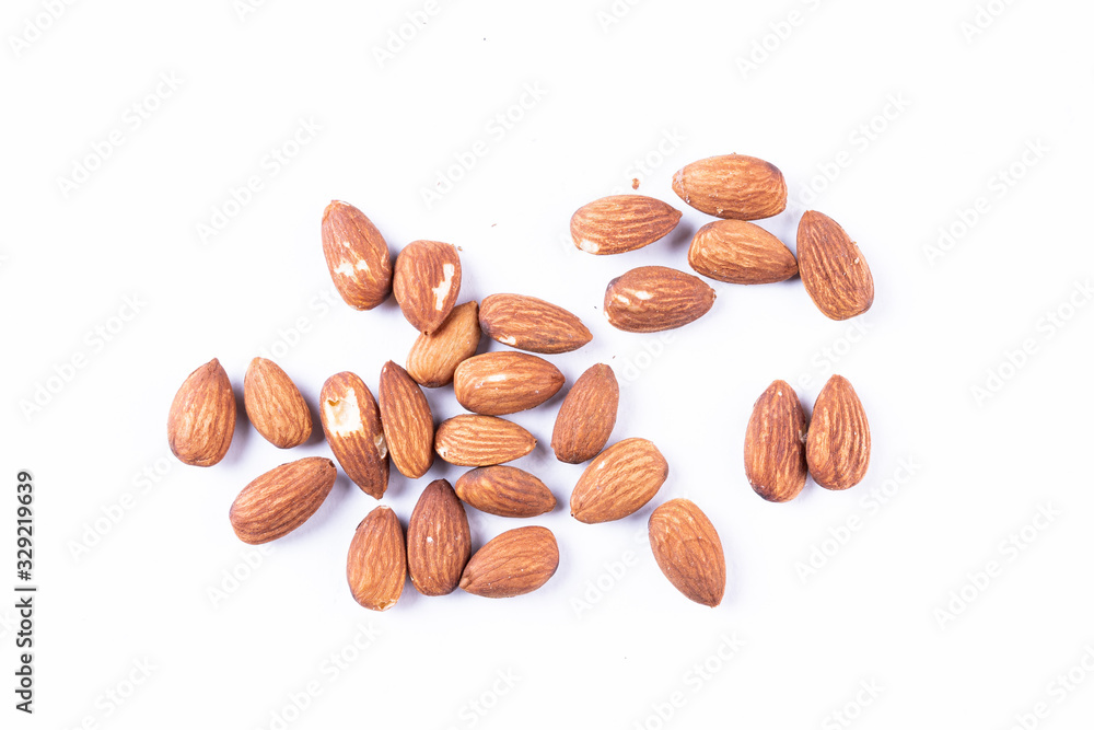 Almonds isolated on white Almonds isolated on white