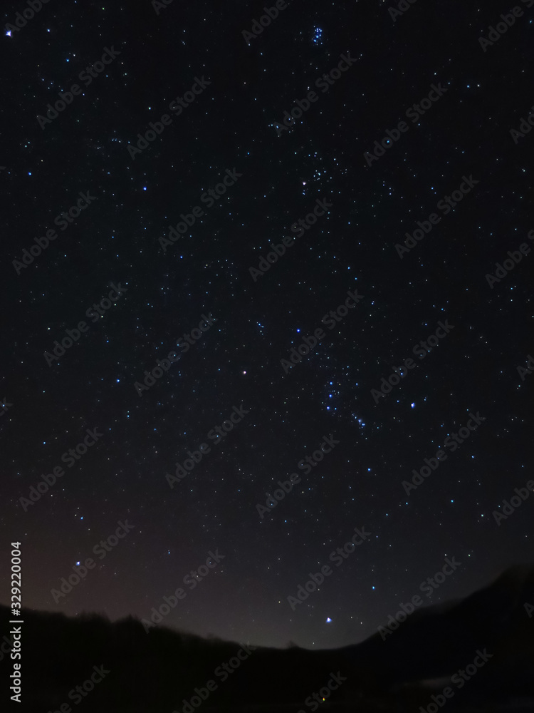 night sky with orion constellation