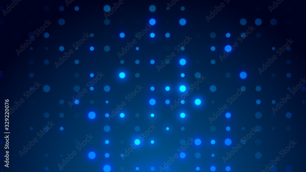 Dot  white blue pattern screen led light gradient texture background. Abstract  technology big data digital background. 3d rendering.