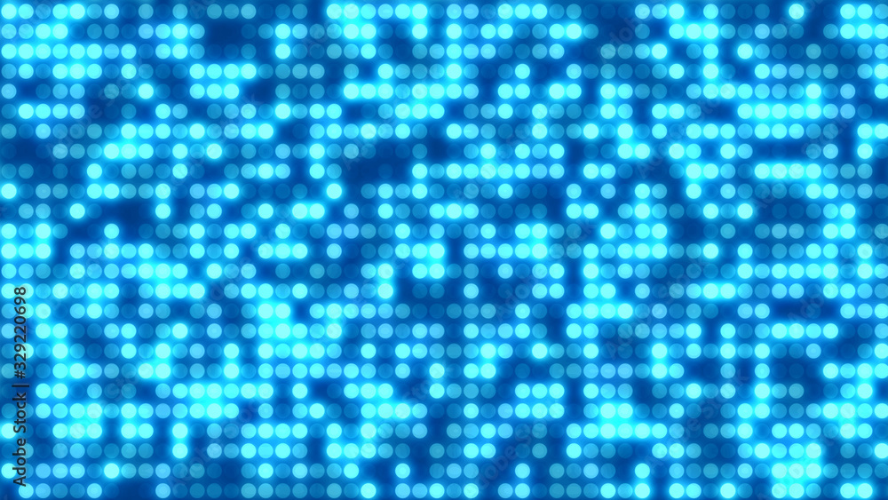 Dot  white blue pattern screen led light gradient texture background. Abstract  technology big data digital background. 3d rendering.