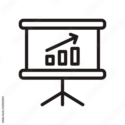Presentation board icon. Vector graphic illustration. Suitable for website design, logo, app, template, and ui. EPS 10.