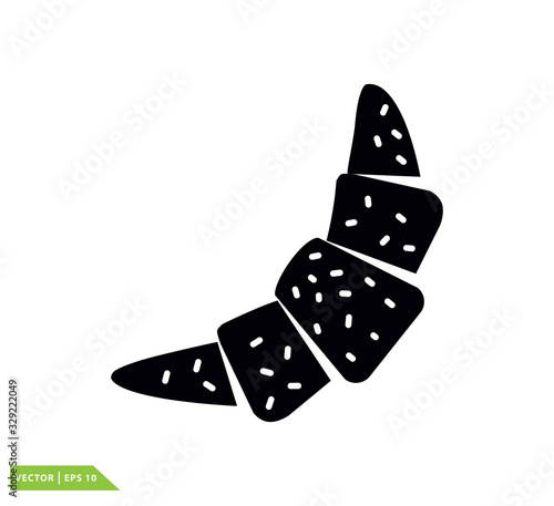 Croissant icon vector logo design illustration