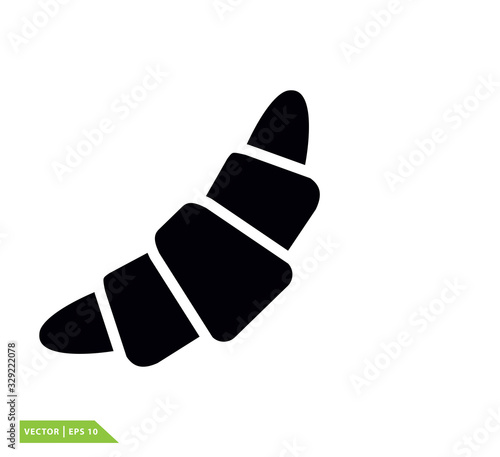 Croissant icon vector logo design illustration