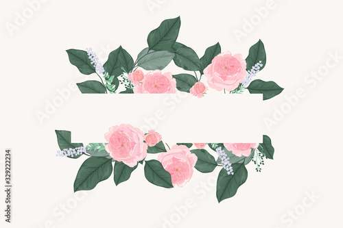 flower  frame templates. Vector background. Mockup for social media banner.   abstract collage layout design