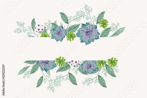 flower  frame templates. Vector background. Mockup for social media banner.   abstract collage layout design