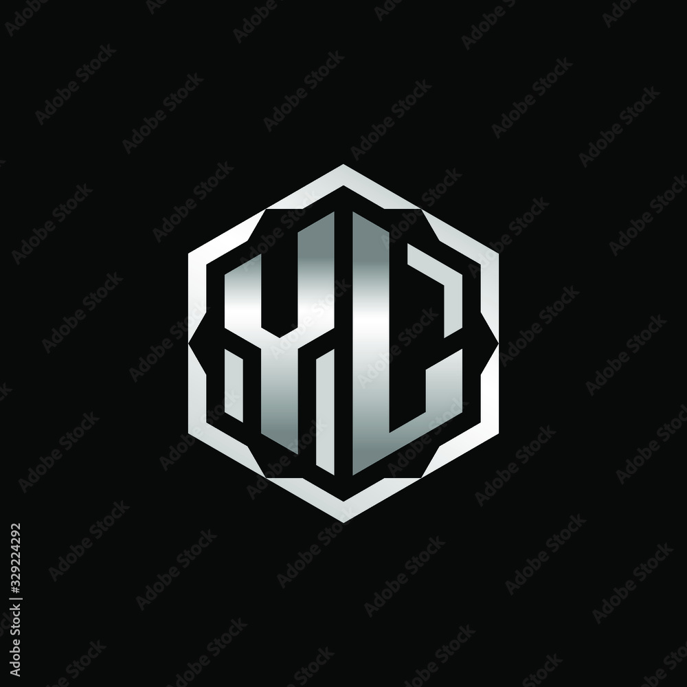 Initial Letters YL Hexagon Logo Design Initial Letters YL Hexagon Logo Design