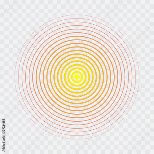 Red alert sign on transparent background. Vector.