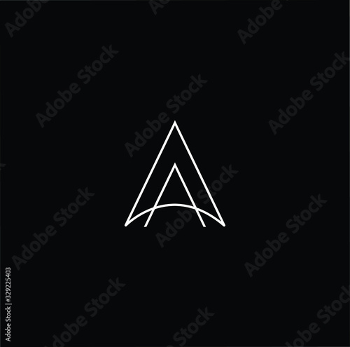 Minimal elegant monogram art logo. Outstanding professional trendy awesome artistic A AA initial based Alphabet icon logo. Premium Business logo White color on black background