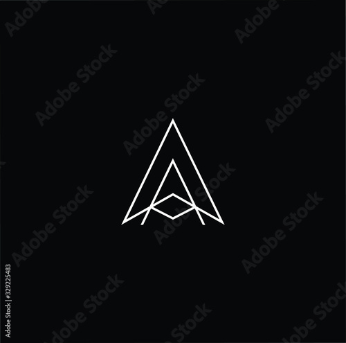 Minimal elegant monogram art logo. Outstanding professional trendy awesome artistic A AA initial based Alphabet icon logo. Premium Business logo White color on black background