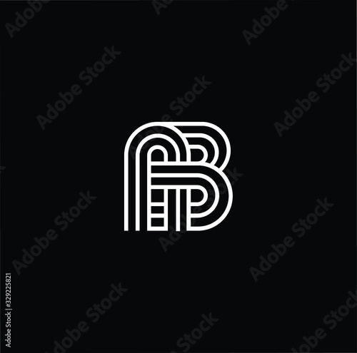 Minimal elegant monogram art logo. Outstanding professional trendy awesome artistic AB BA initial based Alphabet icon logo. Premium Business logo White color on black background