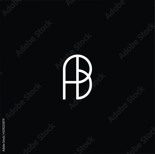 Minimal elegant monogram art logo. Outstanding professional trendy awesome artistic AB BA initial based Alphabet icon logo. Premium Business logo White color on black background