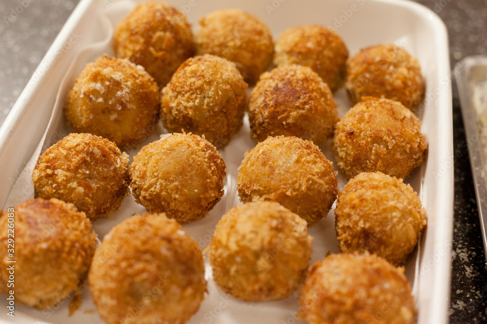 Makeing potato croquettes Makeing potato croquettes