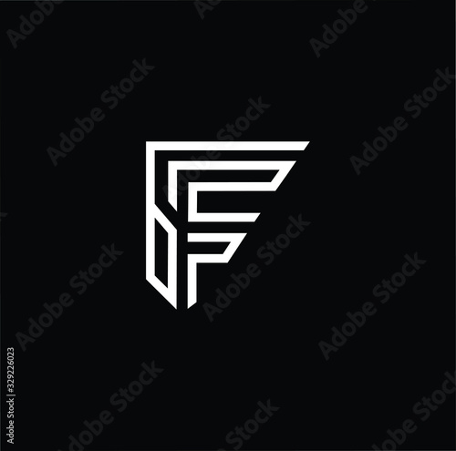 Minimal elegant monogram art logo. Outstanding professional trendy awesome artistic F FF FFF initial based Alphabet icon logo. Premium Business logo White color on black background photo