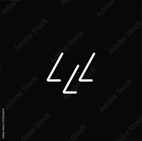 Minimal elegant monogram art logo. Outstanding professional trendy awesome artistic L LL LLL initial based Alphabet icon logo. Premium Business logo White color on black background photo
