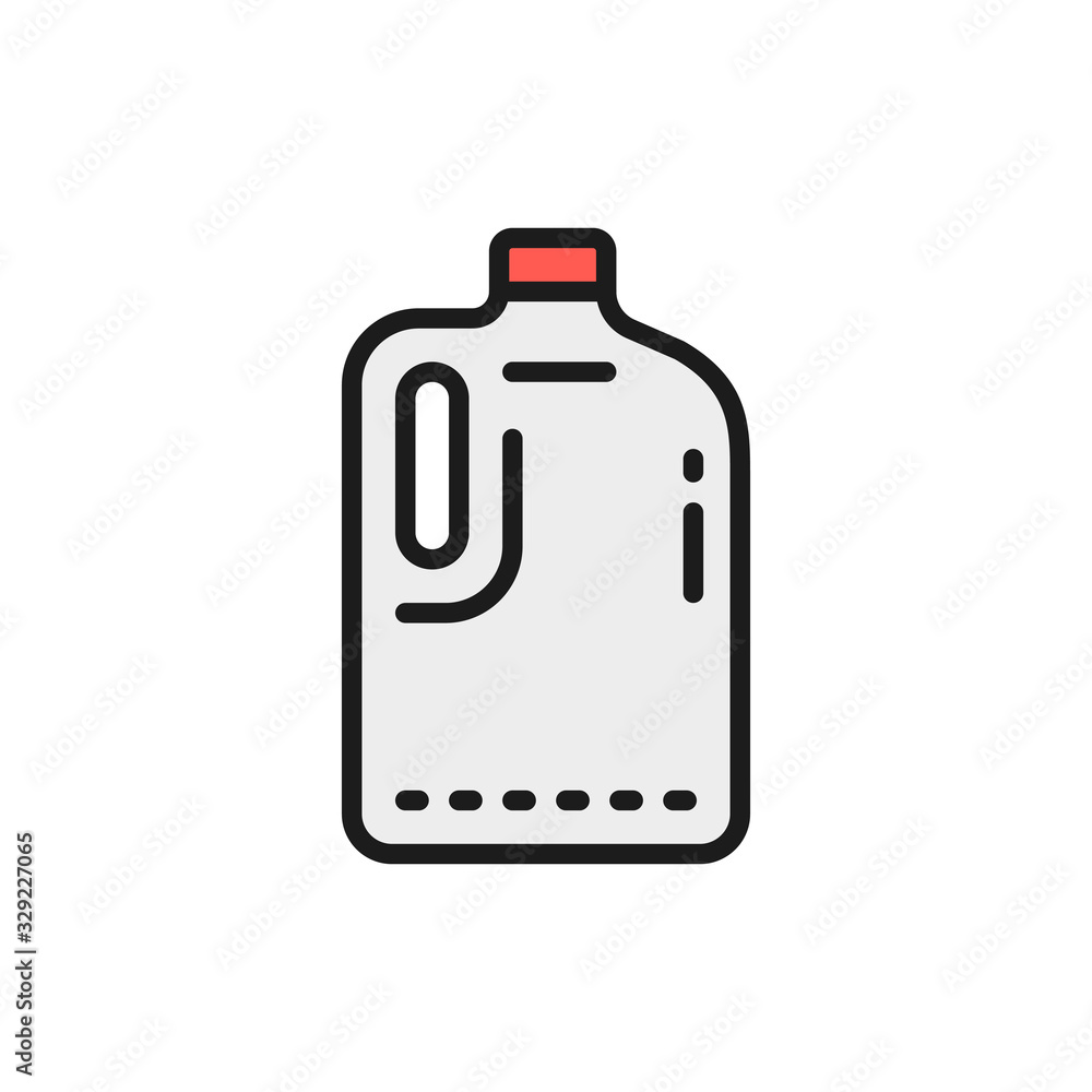 Plastic bottle, canister flat color line icon. Plastic bottle, canister flat color line icon.