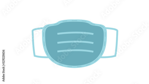 Surgical or Medical face mask used to reduce the spread of coronavirus icon blue