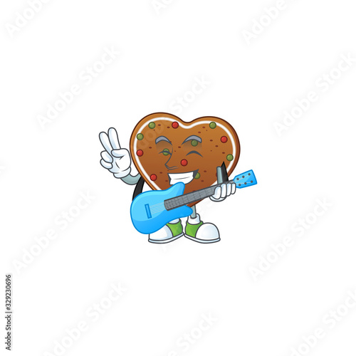 Supper talented gingerbread love cartoon design with a guitar
