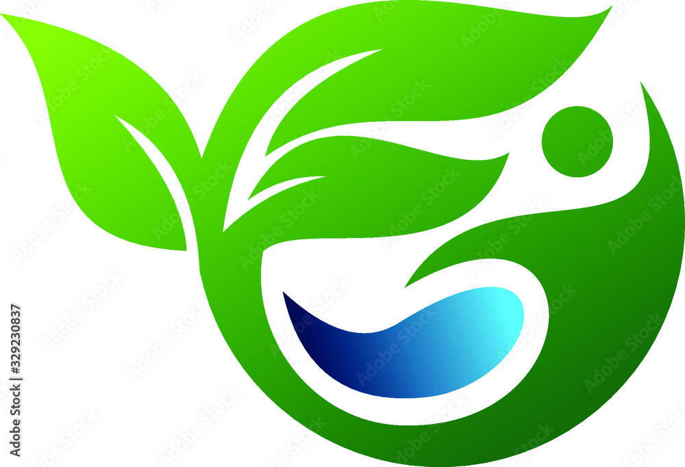 Fototapeta premium leaf people logo template
