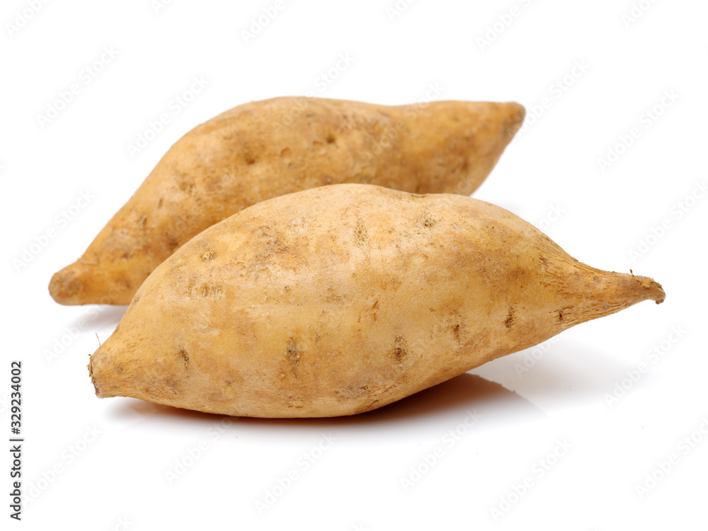 sweet potatoes on the white background sweet potatoes on the white background