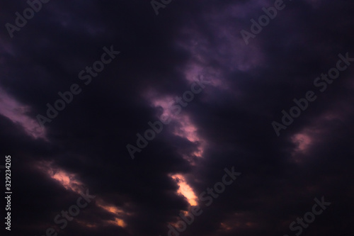 dramatic sky with clouds and sun