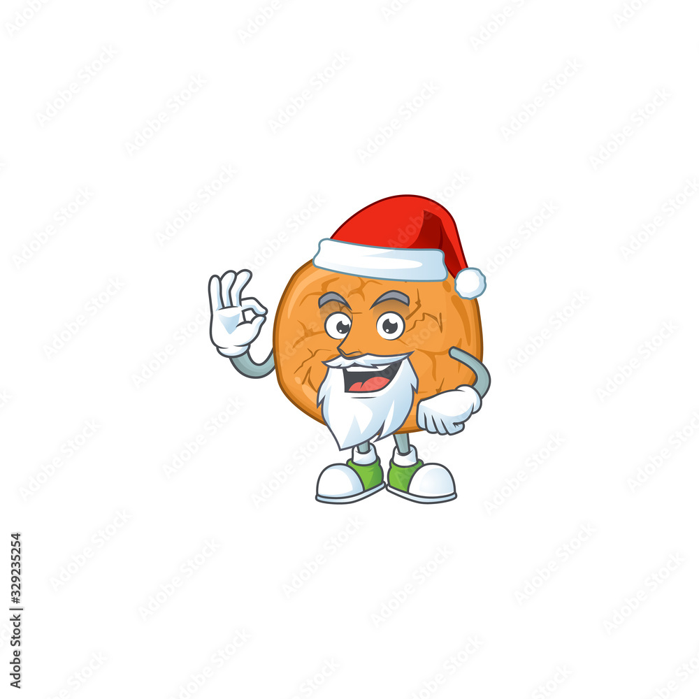 Molasses cookies cartoon character of Santa showing ok finger Molasses cookies cartoon character of Santa showing ok finger