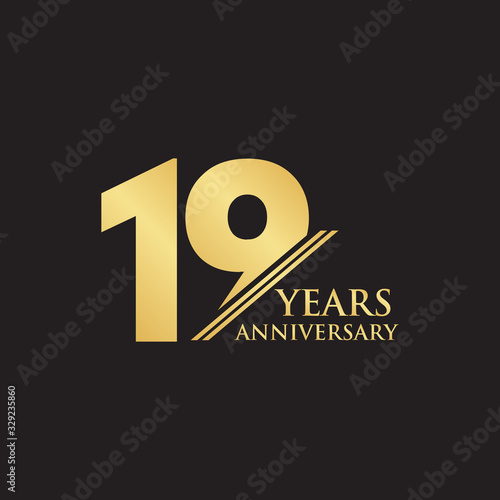 19th year anniversary logo design vector template