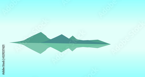 Landscape with sea and cliffs. Vector illustration.