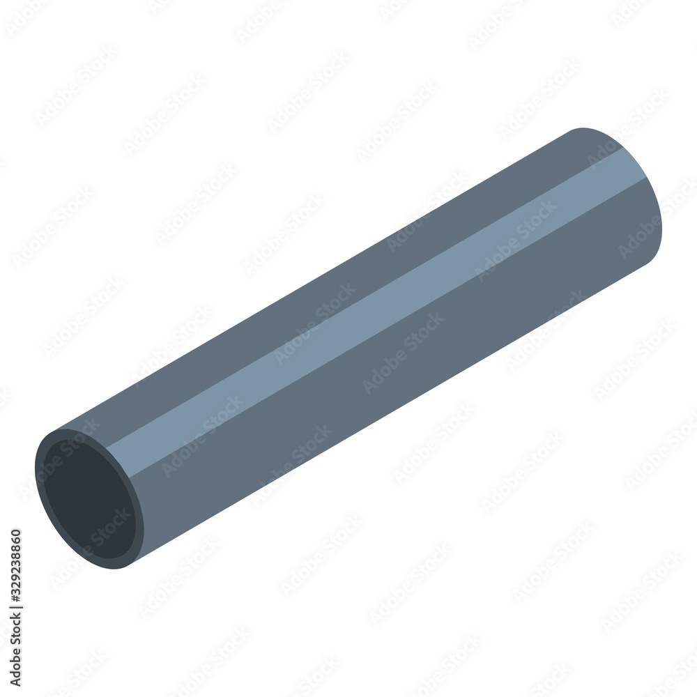 Metal pipe icon. Isometric of metal pipe vector icon for web design isolated on white background Metal pipe icon. Isometric of metal pipe vector icon for web design isolated on white background