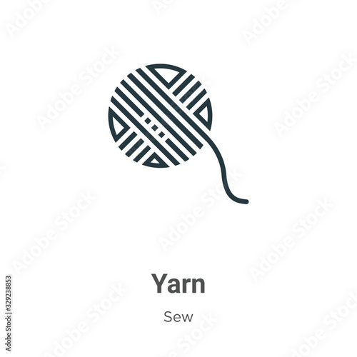 Yarn outline vector icon. Thin line black yarn icon, flat vector simple element illustration from editable sew concept isolated stroke on white background