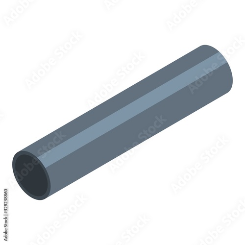 Metal pipe icon. Isometric of metal pipe vector icon for web design isolated on white background