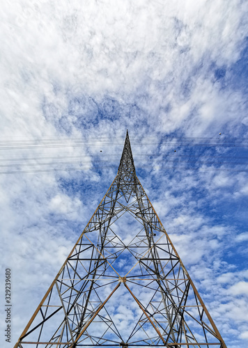 High voltage tower. with sky. background for enerny industry.