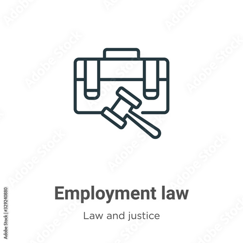 Employment law outline vector icon. Thin line black employment law icon, flat vector simple element illustration from editable law and justice concept isolated stroke on white background