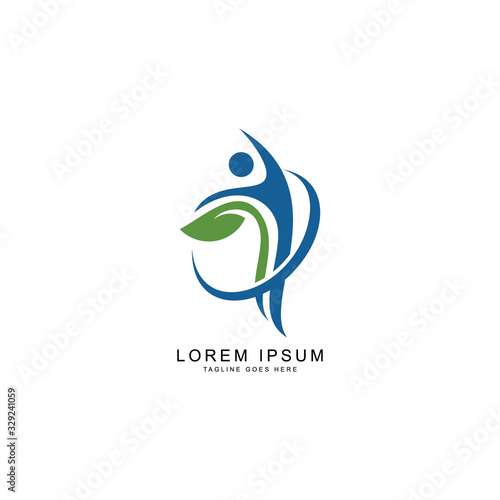 leaf people logo template