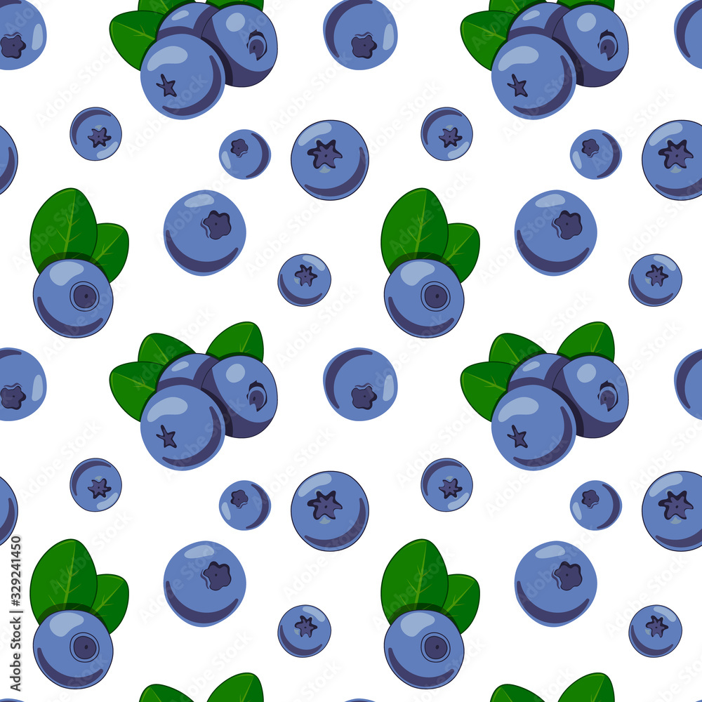 Vector pattern with wild blueberry Vector pattern with wild blueberry