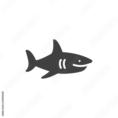 Shark vector icon. filled flat sign for mobile concept and web design. Fish shark glyph icon. Predator symbol  logo illustration. Vector graphics