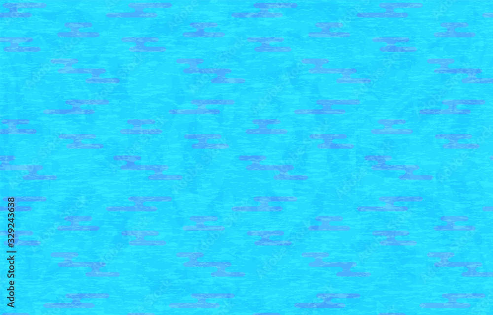 背景素材:水色の和紙と和柄 背景素材:水色の和紙と和柄