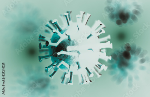 Coronavirus bacteria, isolated on white background