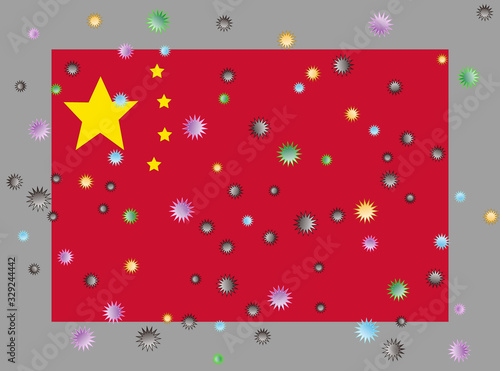 中国にウイルスの感染が広がったイメージ画像