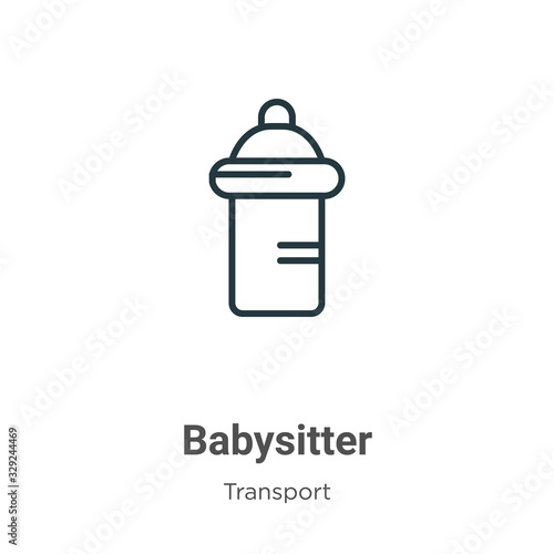 Babysitter outline vector icon. Thin line black babysitter icon, flat vector simple element illustration from editable transport concept isolated stroke on white background