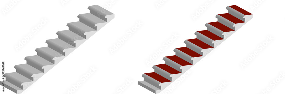 Obraz premium high-rise building staircase isolated on transparent background, isometric