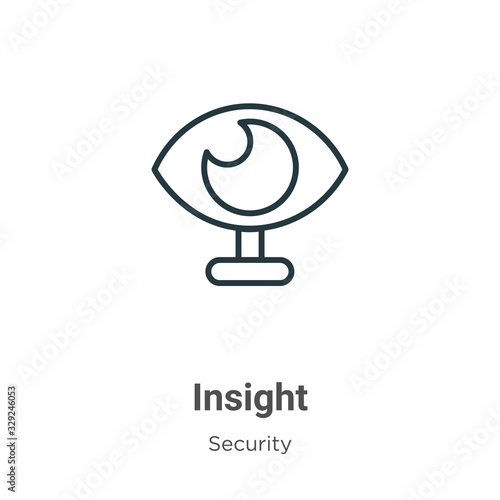 Insight outline vector icon. Thin line black insight icon, flat vector simple element illustration from editable security concept isolated stroke on white background