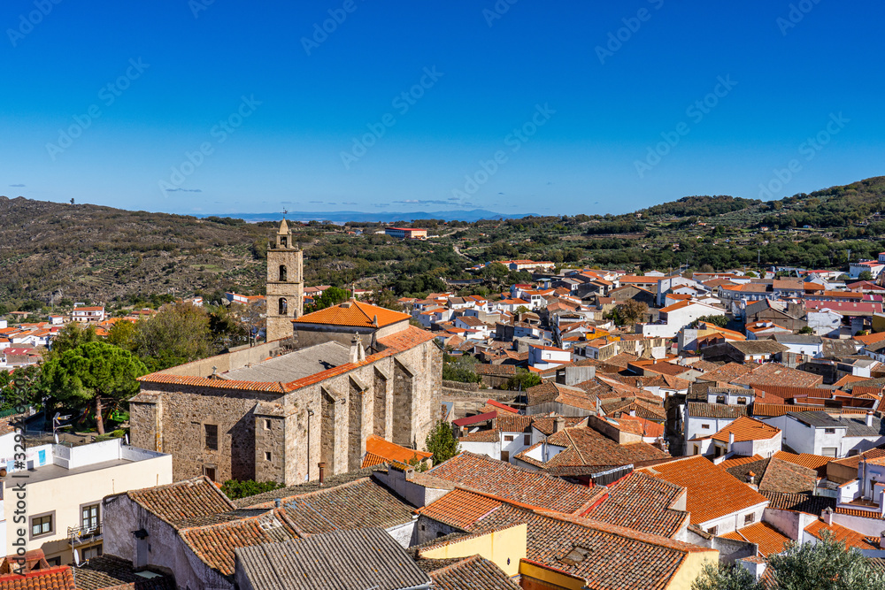 Montanchez with the church of St Matthew, San Mateo in Extremadura. Spain. Montanchez with the church of St Matthew, San Mateo in Extremadura. Spain.