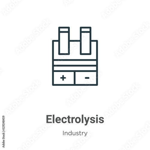 Electrolysis outline vector icon. Thin line black electrolysis icon, flat vector simple element illustration from editable industry concept isolated stroke on white background