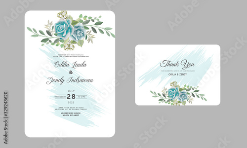 beautiful floral wedding invitation card