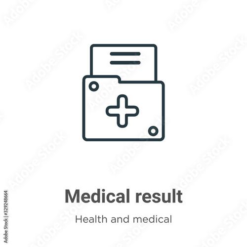 Medical result outline vector icon. Thin line black medical result icon, flat vector simple element illustration from editable health and medical concept isolated stroke on white background