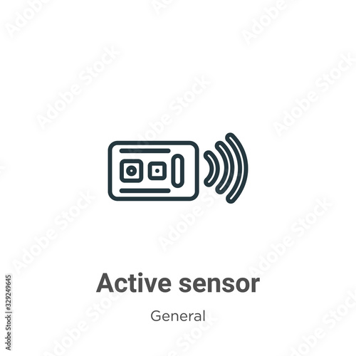 Active sensor outline vector icon. Thin line black active sensor icon, flat vector simple element illustration from editable general concept isolated stroke on white background